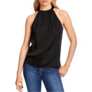 NWT LINI Black Monotone Animal Print Tie-Back Halter Top